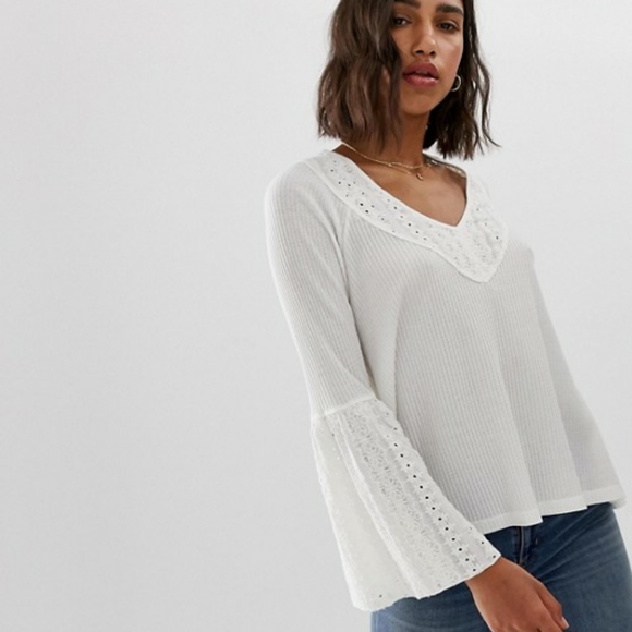 Free People Tops - Free People Parisian Nights Flared Sleeve Blouse